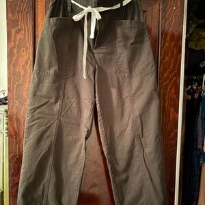 LOFT Women's Brown Ankle Pants with White Tie